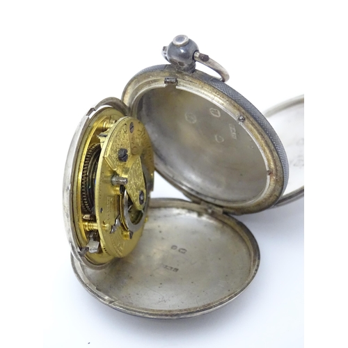 761 - Local Buckinghamshire Interest: Two Victorian silver cased hunter pocket watches, one with Roman num... 