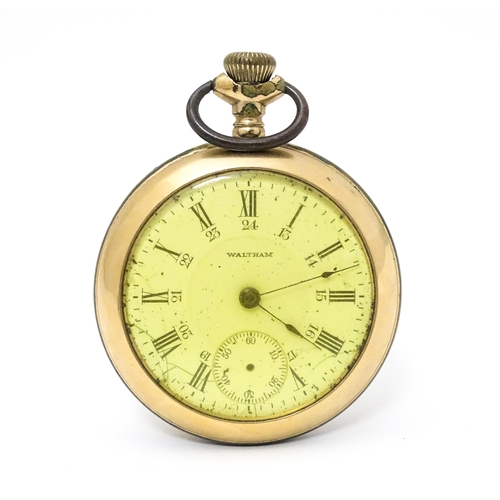 763 - Three assorted pocket watches, one signed Waltham, one signed Fauvette, and another with a Victorian... 