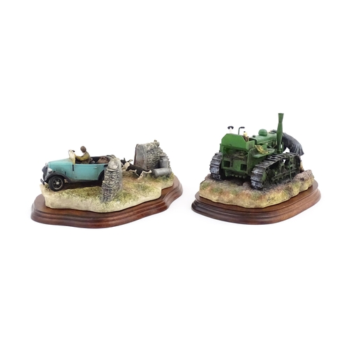 907 - Two Border Fine Arts models by Ray Ayres comprising Starts First Time, model no. B0702, and James He... 