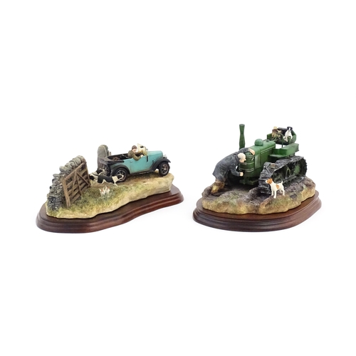 907 - Two Border Fine Arts models by Ray Ayres comprising Starts First Time, model no. B0702, and James He... 