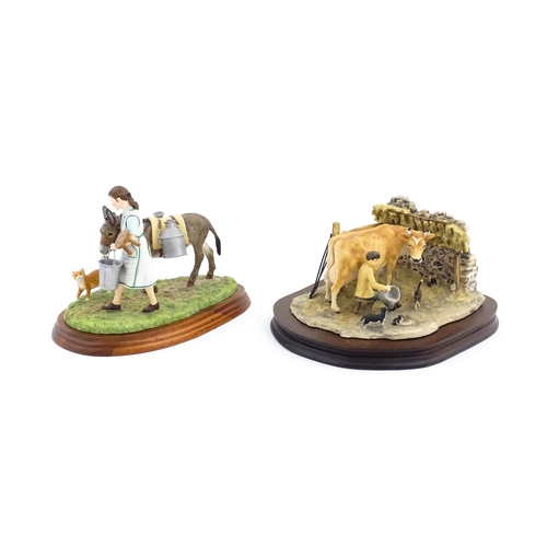 910 - Two Border Fine Arts James Herriot models comprising Milking Time at Peter Trenholms by Ray Ayres, m... 