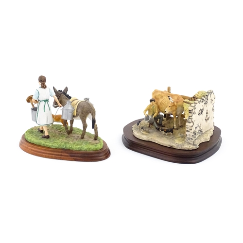 910 - Two Border Fine Arts James Herriot models comprising Milking Time at Peter Trenholms by Ray Ayres, m... 