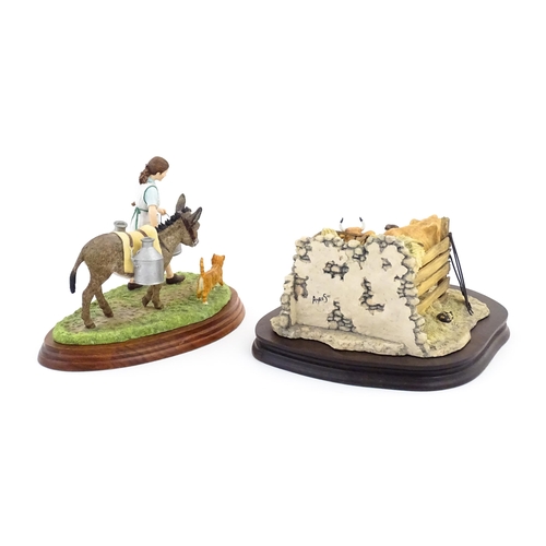 910 - Two Border Fine Arts James Herriot models comprising Milking Time at Peter Trenholms by Ray Ayres, m... 