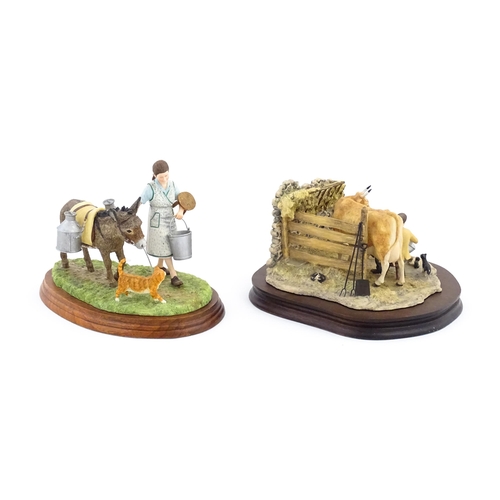 910 - Two Border Fine Arts James Herriot models comprising Milking Time at Peter Trenholms by Ray Ayres, m... 