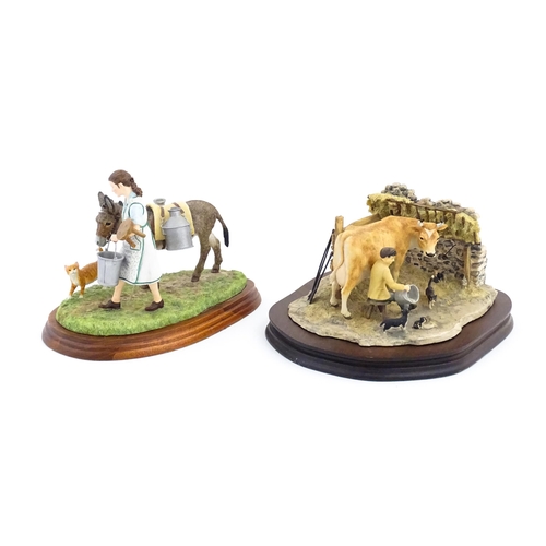 910 - Two Border Fine Arts James Herriot models comprising Milking Time at Peter Trenholms by Ray Ayres, m... 