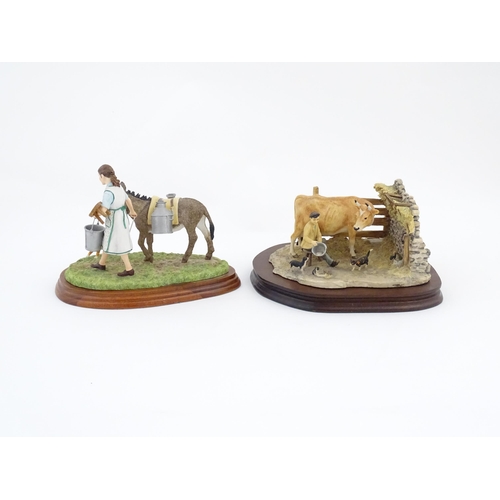 910 - Two Border Fine Arts James Herriot models comprising Milking Time at Peter Trenholms by Ray Ayres, m... 