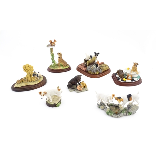 920 - Seven Border Fine Arts model dogs to include Jack Russell Terrier & Kittens model no. A1439, Bubbles... 