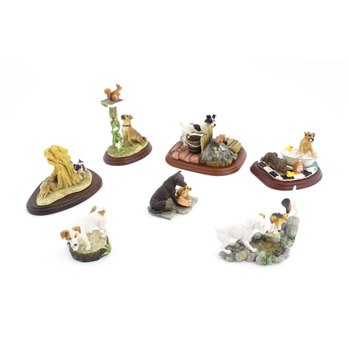 920 - Seven Border Fine Arts model dogs to include Jack Russell Terrier & Kittens model no. A1439, Bubbles... 