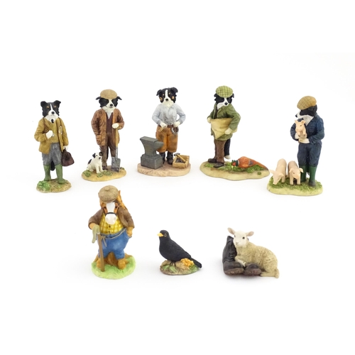 921 - Eight assorted Border Fine Arts models to include five examples from the Old Bob and Friends series ... 