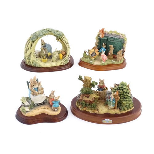 928 - Four Border Fine Arts Beatrix Potter models comprising The Tale of Ginger and Pickles Annual Tableau... 