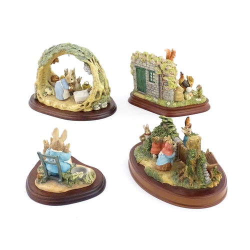 928 - Four Border Fine Arts Beatrix Potter models comprising The Tale of Ginger and Pickles Annual Tableau... 