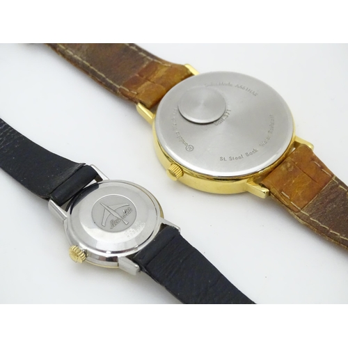 774 - A ladies Certina New Art wristwatch. Together with a gentlemans wrist watch Mondaine. Largest dial a... 