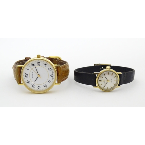 774 - A ladies Certina New Art wristwatch. Together with a gentlemans wrist watch Mondaine. Largest dial a... 