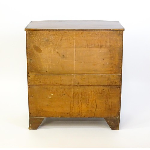 1377 - An early 20thC mahogany chest of drawers, comprising two shorts over three long graduated drawers wi... 