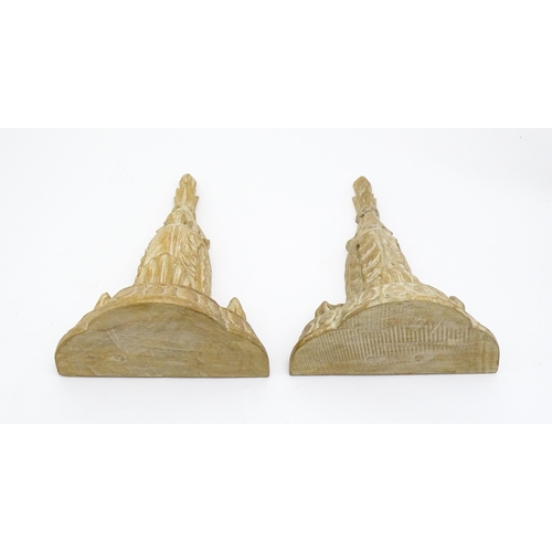 1444 - A pair of mid 20thC corbels / wall brackets with moulded tops above acanthus carved underrides. 10 1... 