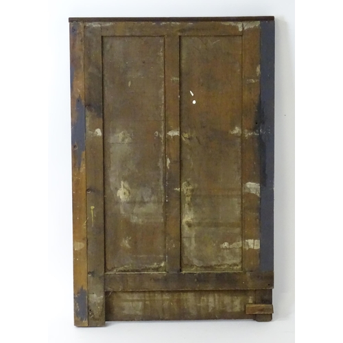 1448 - An early 20thC oak panel with carved rosettes and linen fold decoration. 33