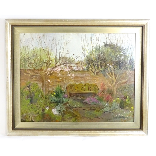 1557 - Ann Patrick (b. 1937), Scottish School, Oil on board, The Walled Garden. Signed lower right. Approx.... 