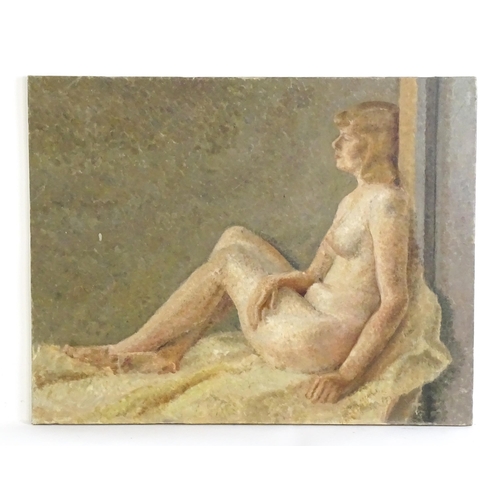 1561 - 20th century, Oil on canvas, A seated female nude. Bears label verso ascribed Mr G. H. Bull / Ball /... 