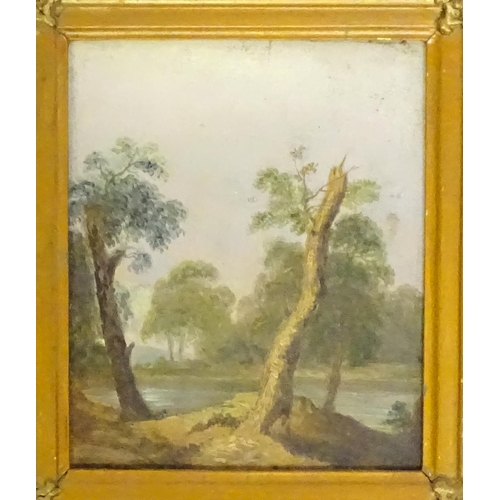 1592 - 20th century, Oil on board, A view of trees and a pond at Clapham Common. Ascribed verso Clapham Com... 