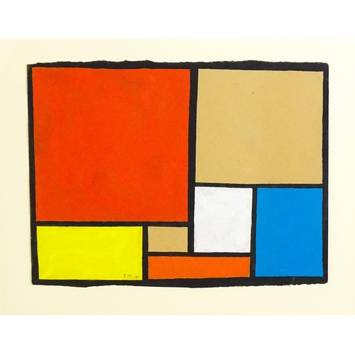 1657 - After Piet Mondrian (1872-1944), Watercolour and gouache, Composition with rectangles. Signed with i... 