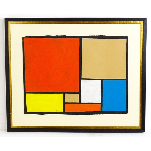 1657 - After Piet Mondrian (1872-1944), Watercolour and gouache, Composition with rectangles. Signed with i... 