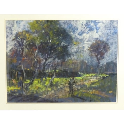 1672 - Aubrey Francis Sykes (1910-1995), Pastel on paper, A landscape scene with a hiker. Signed lower. App... 