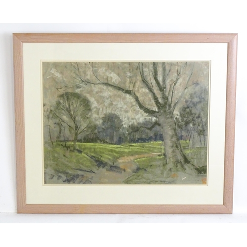 1675 - Aubrey Francis Sykes (1910-1995), Pastel on paper, A parkland scene. Approx. 21