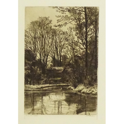 1686 - After John Postle Heseltine (1843-1929), Etching, Grove Mill, Watford. Approx. 9 1/4