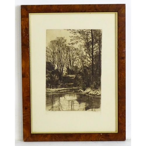 1686 - After John Postle Heseltine (1843-1929), Etching, Grove Mill, Watford. Approx. 9 1/4