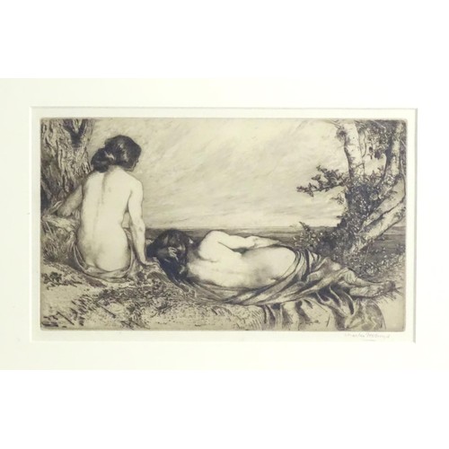 1688 - After Sir Charles Holroyd (1861-1917), Drypoint etching, Nymphs by the Sea. Signed in pencil under a... 