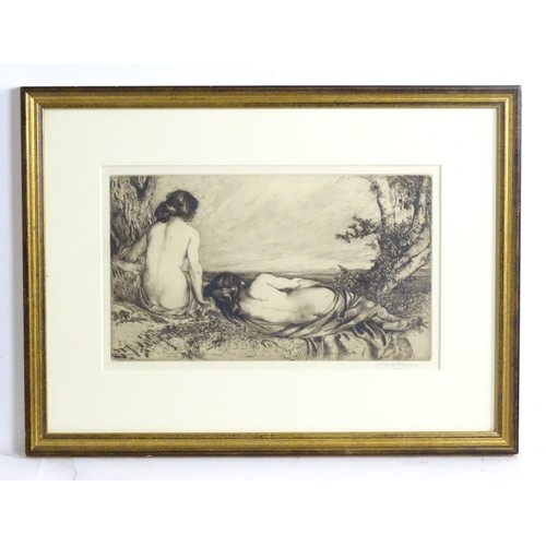 1688 - After Sir Charles Holroyd (1861-1917), Drypoint etching, Nymphs by the Sea. Signed in pencil under a... 