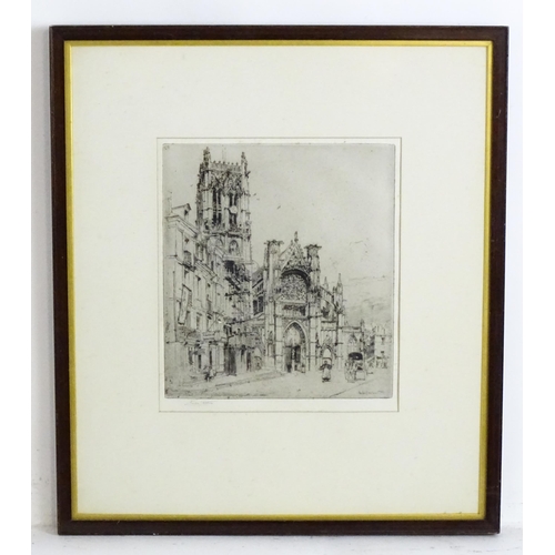 1690 - Charles J. Watson (1846-1927), Artists Proof Etching, St. Jacques, Dieppe. Signed in pencil under an... 