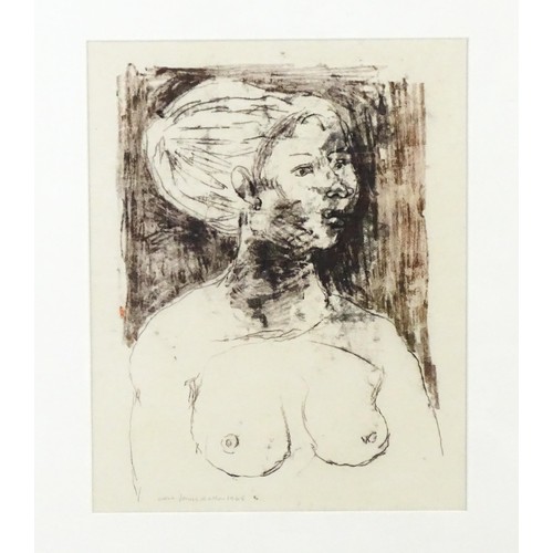 1705 - Eric James Mellon (1925-2014), Lithograph, A portrait of a seated nude. Signed and dated 1968 in pen... 