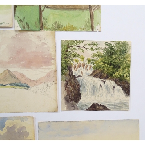 1772 - A quantity of assorted 19th century watercolours and drawings, to include Welsh mountain landscapes,... 