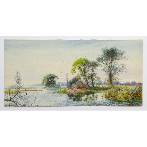 1779 - Arthur Willett (1857-1918), Watercolour, A river landscape. Signed lower left. Approx. 7