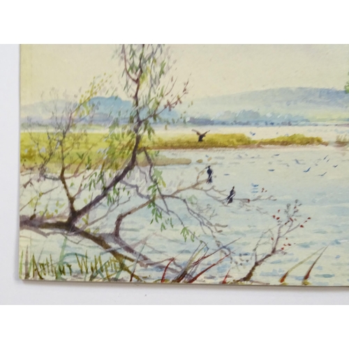 1779 - Arthur Willett (1857-1918), Watercolour, A river landscape. Signed lower left. Approx. 7