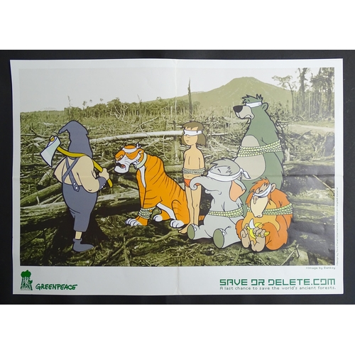 1811 - A 21st century poster produced for Greenpeace, designed by Banksy, Save or Delete - A last chance to... 