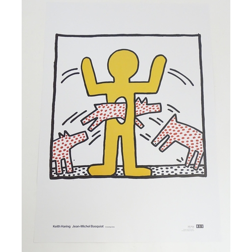 1813 - A 21st century Jean-Michel Basquiat / Keith Haring Exhibition Poster for Crossing Lines at the Natio... 