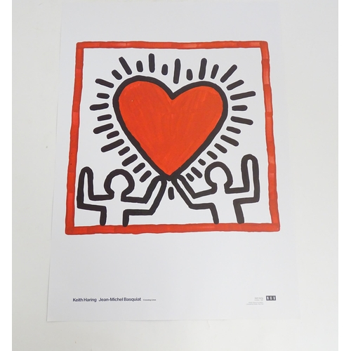 1814 - A 21st century Jean-Michel Basquiat / Keith Haring Exhibition Poster for Crossing Lines at the Natio... 