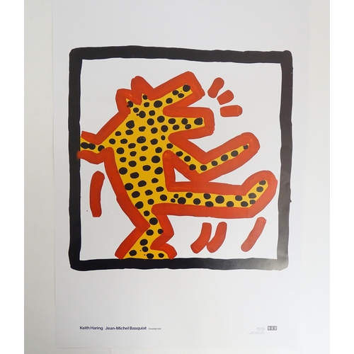 1816 - A 21st century Jean-Michel Basquiat / Keith Haring Exhibition Poster for Crossing Lines at the Natio... 