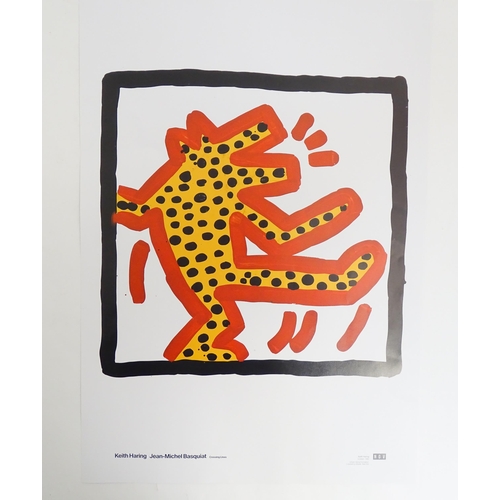 1816 - A 21st century Jean-Michel Basquiat / Keith Haring Exhibition Poster for Crossing Lines at the Natio... 