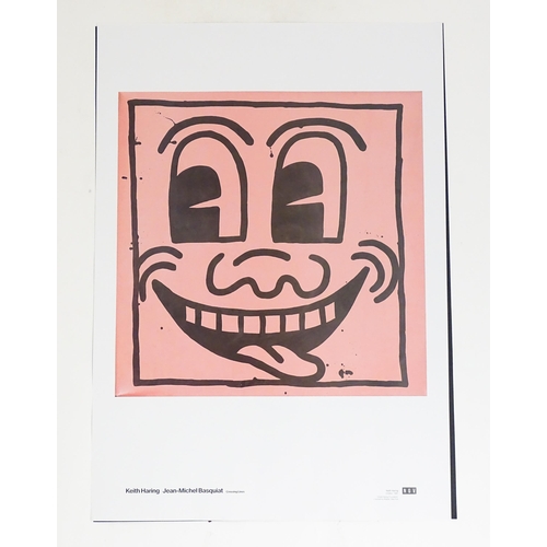 1818 - A 21st century Jean-Michel Basquiat / Keith Haring Exhibition Poster for Crossing Lines at the Natio... 