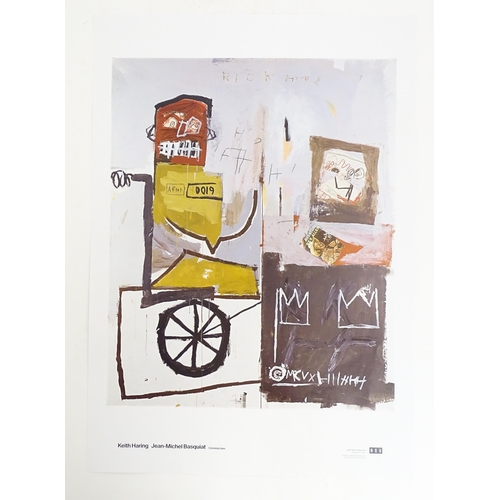 1819 - A 21st century Jean-Michel Basquiat / Keith Haring Exhibition Poster for Crossing Lines at the Natio... 