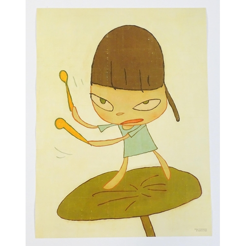 1824 - After Yoshitomo Nara (b. 1959), Japanese School, Lithographic poster, Marching on a Butterbur Leaf. ... 