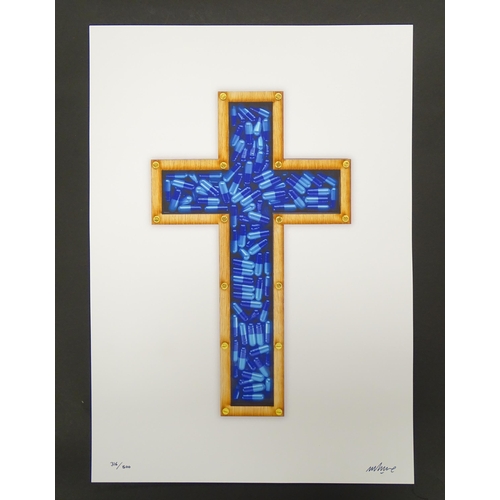 1832 - Imbue, 21st century, Limited edition screen print, Drug Lord Blue. Signed and numbered 316 / 500 low... 