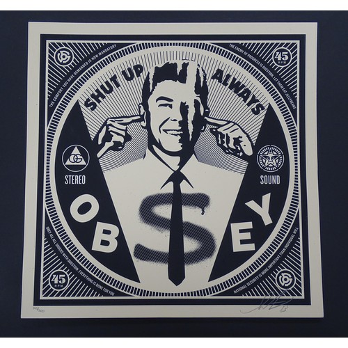 1837 - After Shepard Fairey (Obey), 21st century, American School, Limited edition screen print, Shut Up Al... 