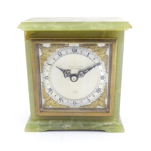 1300 - A mid 20thC mantle clock by Elliott retailed by Hester Clarke Aylesbury. Approx 5 4/4