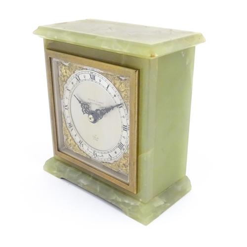 1300 - A mid 20thC mantle clock by Elliott retailed by Hester Clarke Aylesbury. Approx 5 4/4