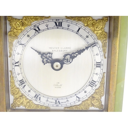 1300 - A mid 20thC mantle clock by Elliott retailed by Hester Clarke Aylesbury. Approx 5 4/4