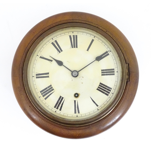 1305 - A mahogany cased wall clock, the movement stamped W & H Sch for Winterhalder & Hofmeier Schwaerzenba... 